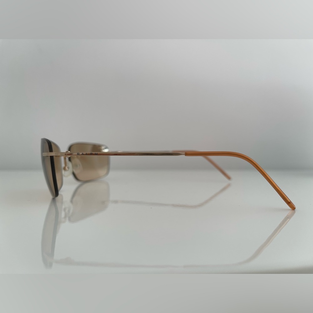Ralph Lauren Gold Rimless Rectangular Sunglasses - Picture 7 of 7